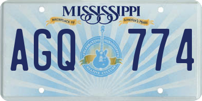 MS license plate AGQ774