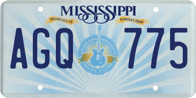 MS license plate AGQ775