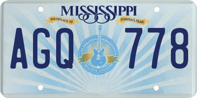 MS license plate AGQ778