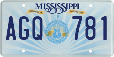 MS license plate AGQ781