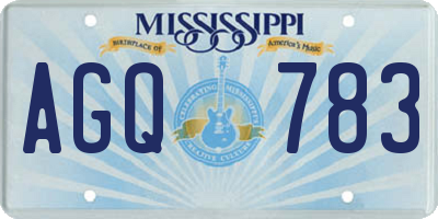 MS license plate AGQ783