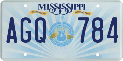MS license plate AGQ784