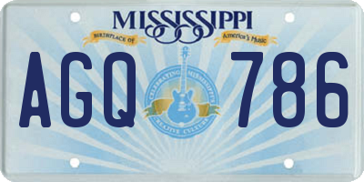 MS license plate AGQ786