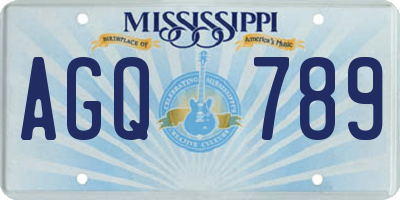 MS license plate AGQ789