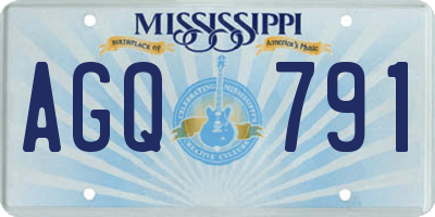 MS license plate AGQ791