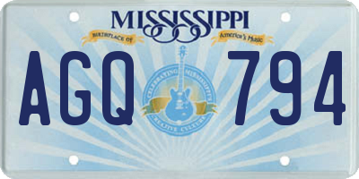 MS license plate AGQ794
