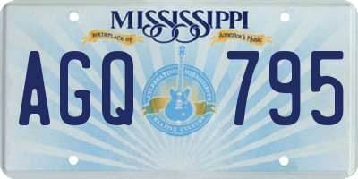 MS license plate AGQ795