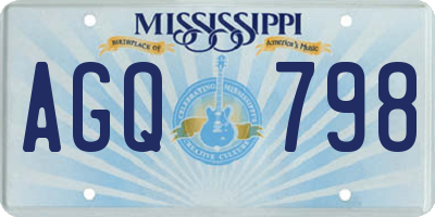 MS license plate AGQ798