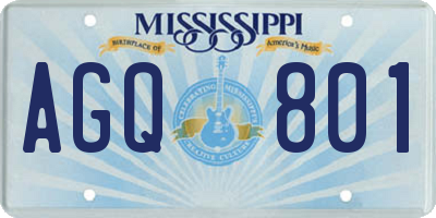 MS license plate AGQ801