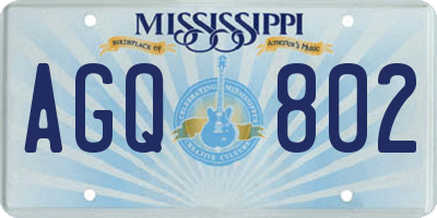 MS license plate AGQ802