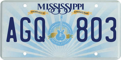 MS license plate AGQ803
