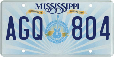 MS license plate AGQ804