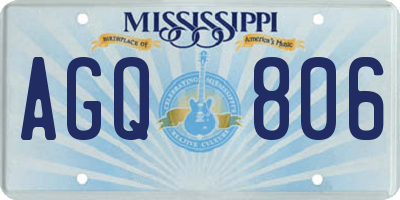 MS license plate AGQ806