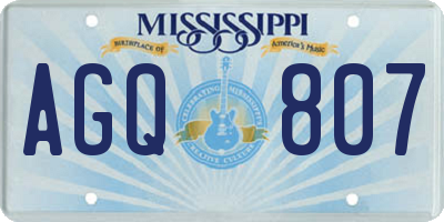 MS license plate AGQ807