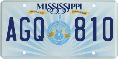 MS license plate AGQ810