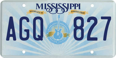 MS license plate AGQ827
