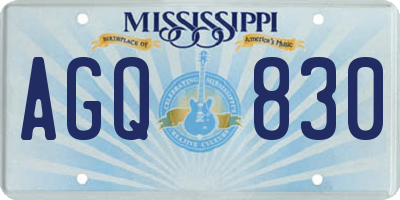 MS license plate AGQ830