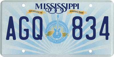 MS license plate AGQ834