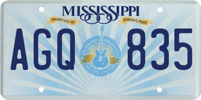 MS license plate AGQ835