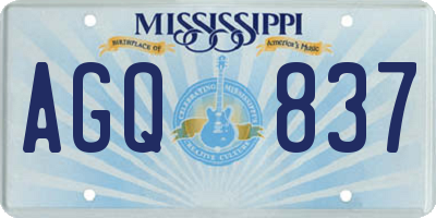 MS license plate AGQ837