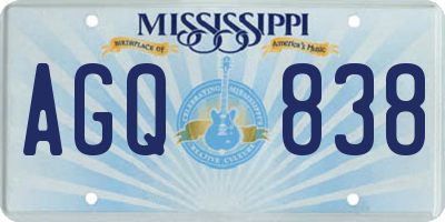 MS license plate AGQ838