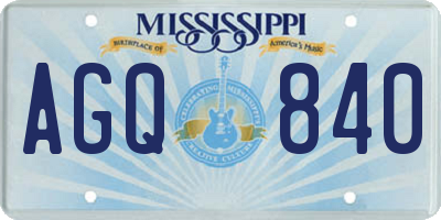 MS license plate AGQ840