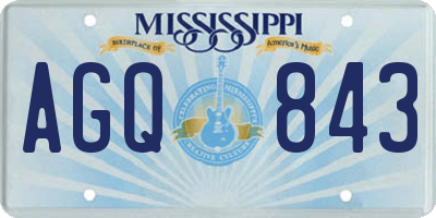 MS license plate AGQ843