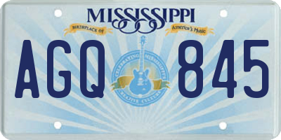 MS license plate AGQ845