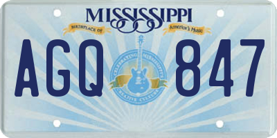 MS license plate AGQ847
