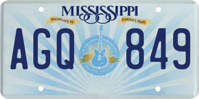 MS license plate AGQ849