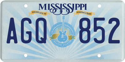 MS license plate AGQ852