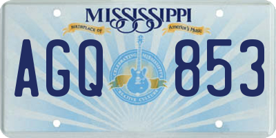 MS license plate AGQ853