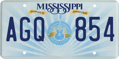 MS license plate AGQ854