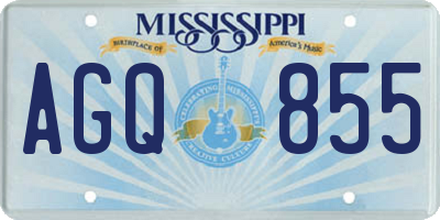 MS license plate AGQ855