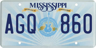MS license plate AGQ860