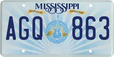 MS license plate AGQ863