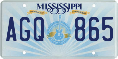 MS license plate AGQ865