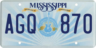 MS license plate AGQ870