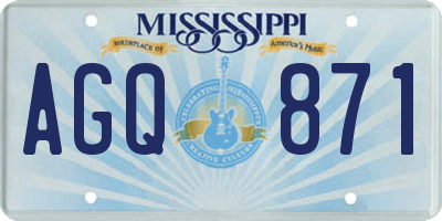 MS license plate AGQ871