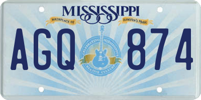 MS license plate AGQ874