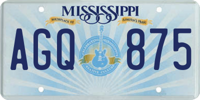 MS license plate AGQ875