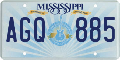 MS license plate AGQ885