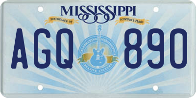 MS license plate AGQ890