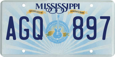 MS license plate AGQ897