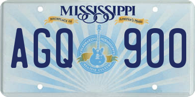 MS license plate AGQ900