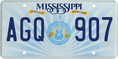 MS license plate AGQ907