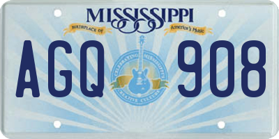 MS license plate AGQ908