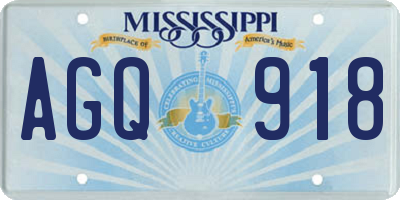 MS license plate AGQ918