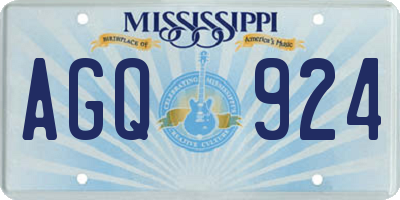 MS license plate AGQ924