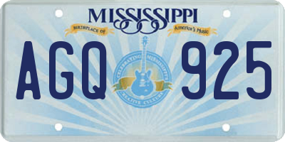MS license plate AGQ925